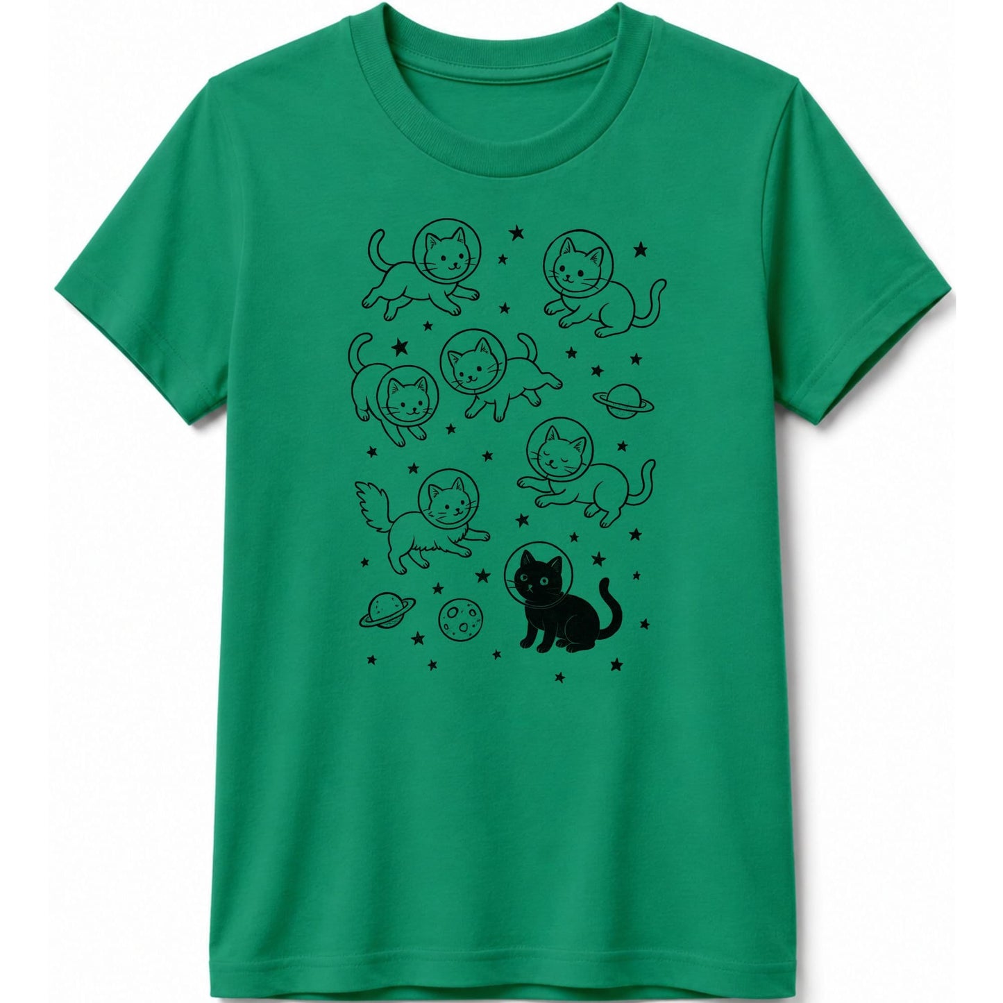 Galaxy Meow Kids Tee Kelly / S 13551694579029696687 Kids clothes