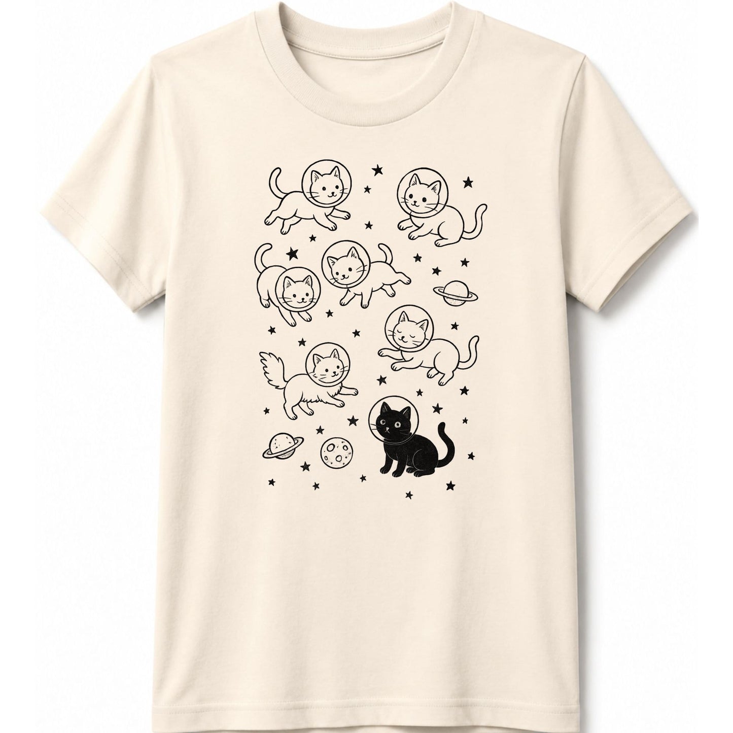 Galaxy Meow Kids Tee Natural / S 25757552935645801568 Kids clothes