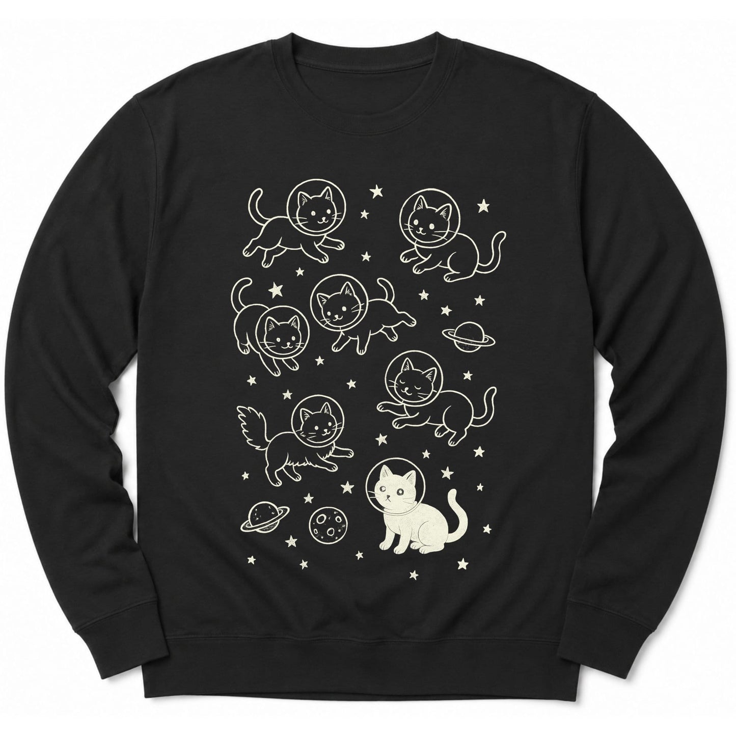 Galaxy Meow Sweatshirt Black / S 13486112672778934372 Sweatshirt