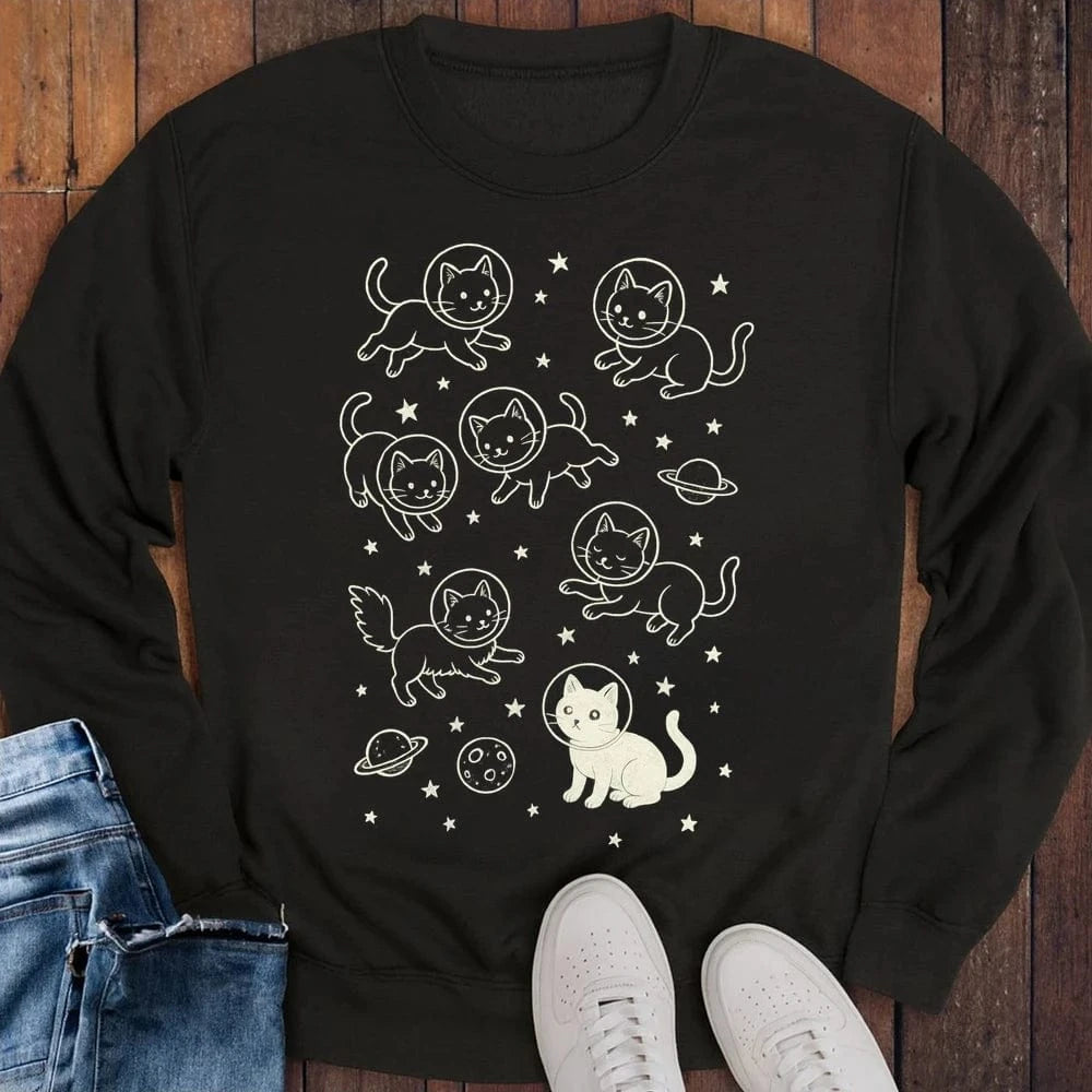 Galaxy Meow Sweatshirt S / Black 13486112672778934372 Sweatshirt