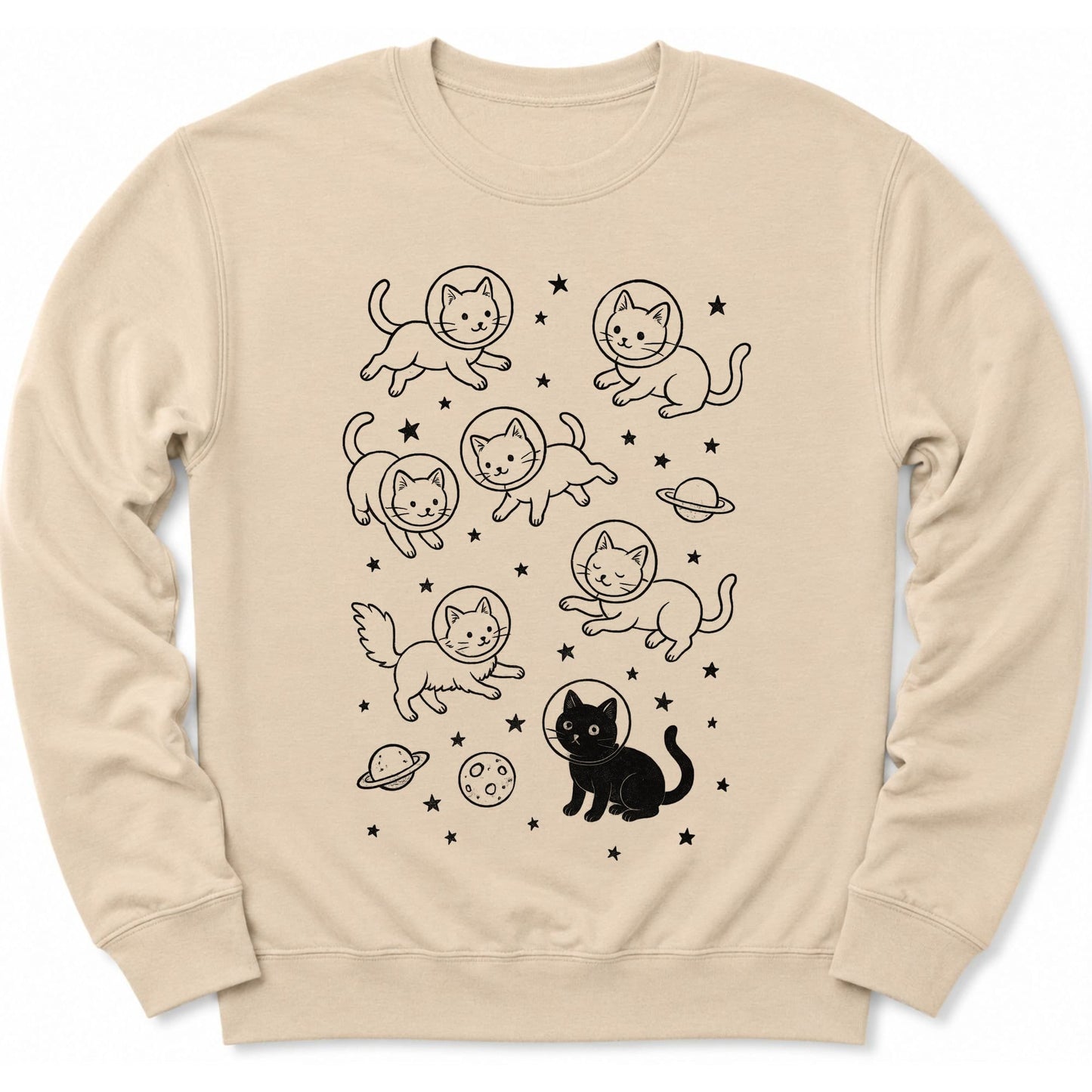 Galaxy Meow Sweatshirt Sand / S 11728674567512528760 Sweatshirt