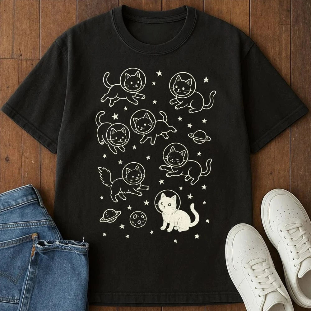Galaxy Meow T-Shirt Black / S 91610560682134428319 T-Shirt