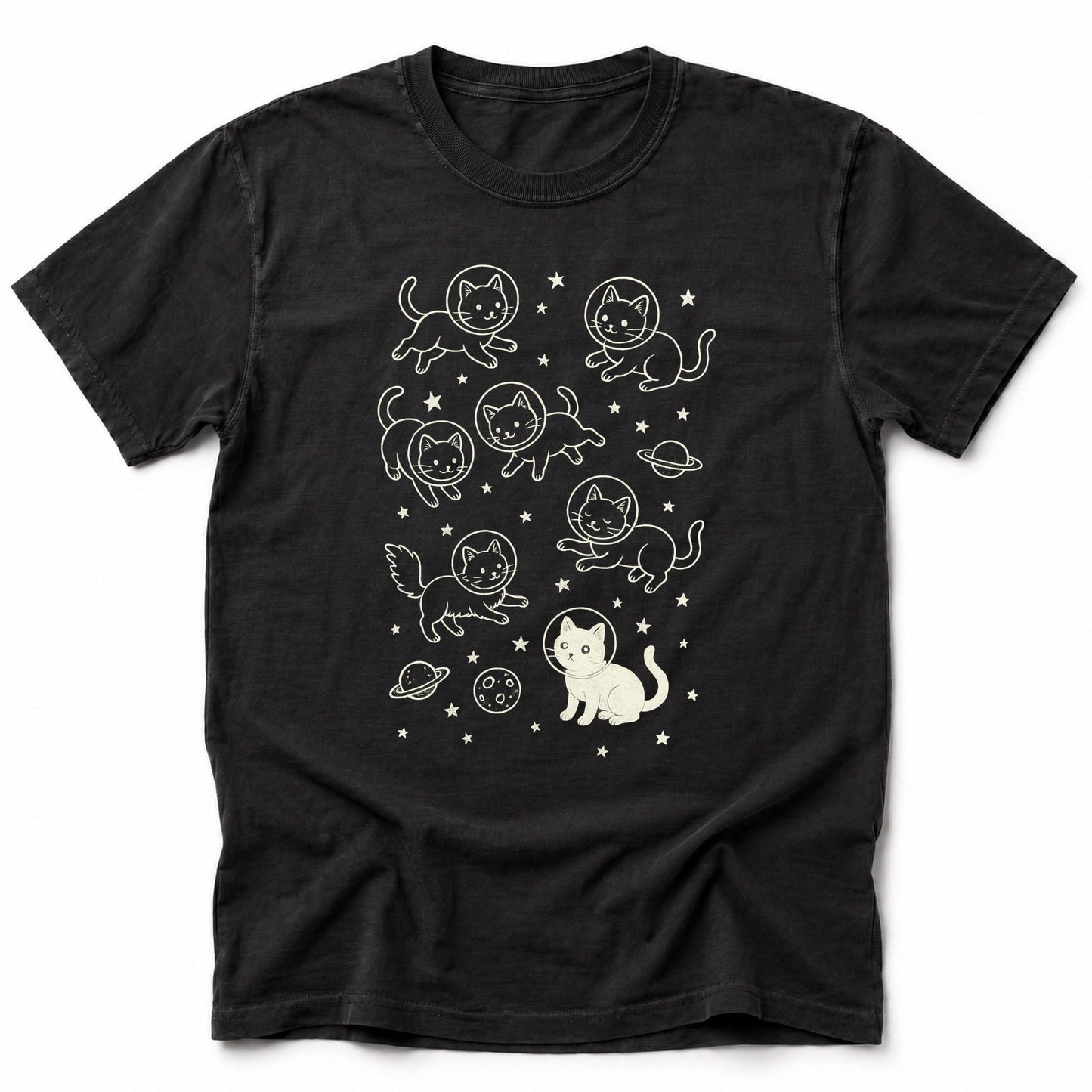 Galaxy Meow T-Shirt Black / S 91610560682134428319 T-Shirt