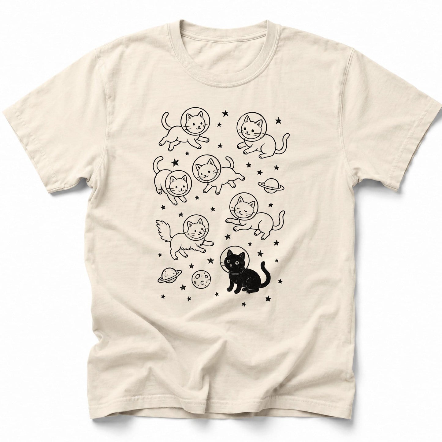 Galaxy Meow T-Shirt Ivory / S 19688416150008471919 T-Shirt