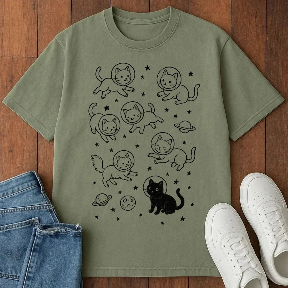 Galaxy Meow T-Shirt Moss / S 89905424268324809070 T-Shirt
