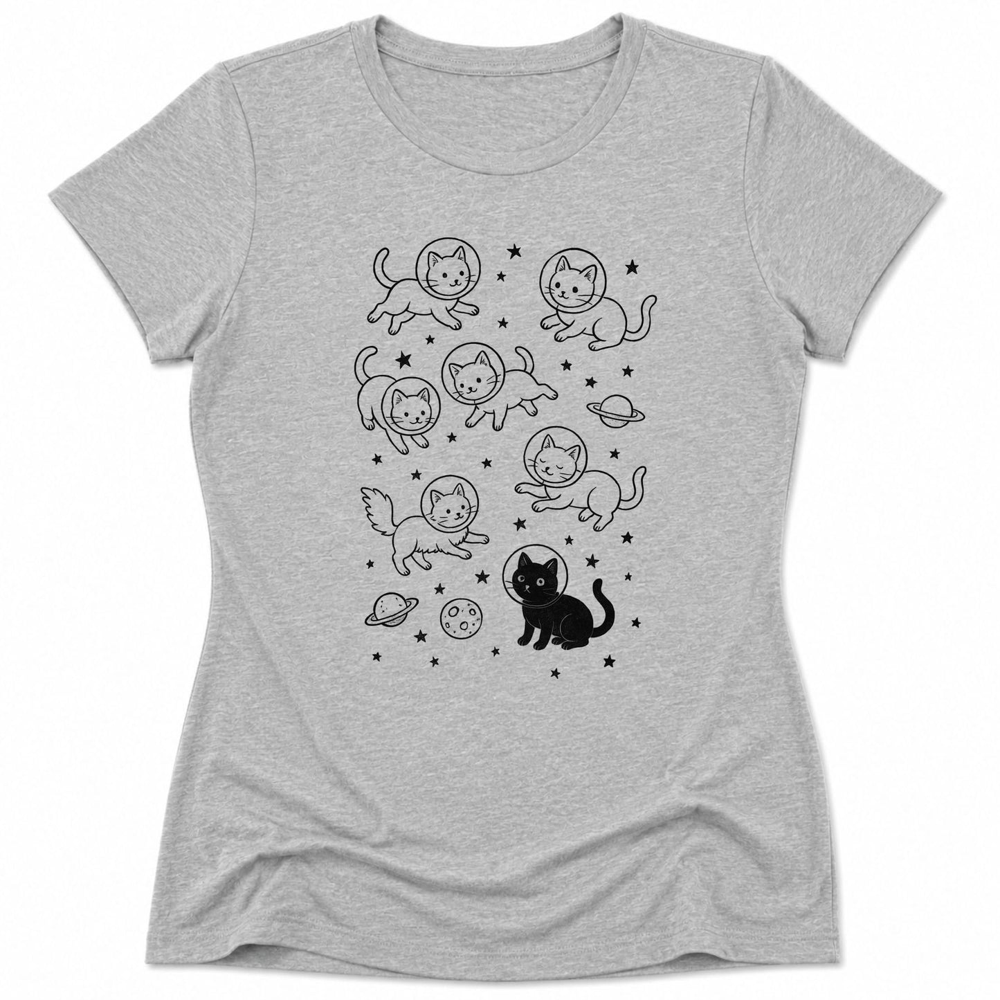 Galaxy Meow Womens Tee Athletic Heather / S 37438992676324359978 T-Shirt