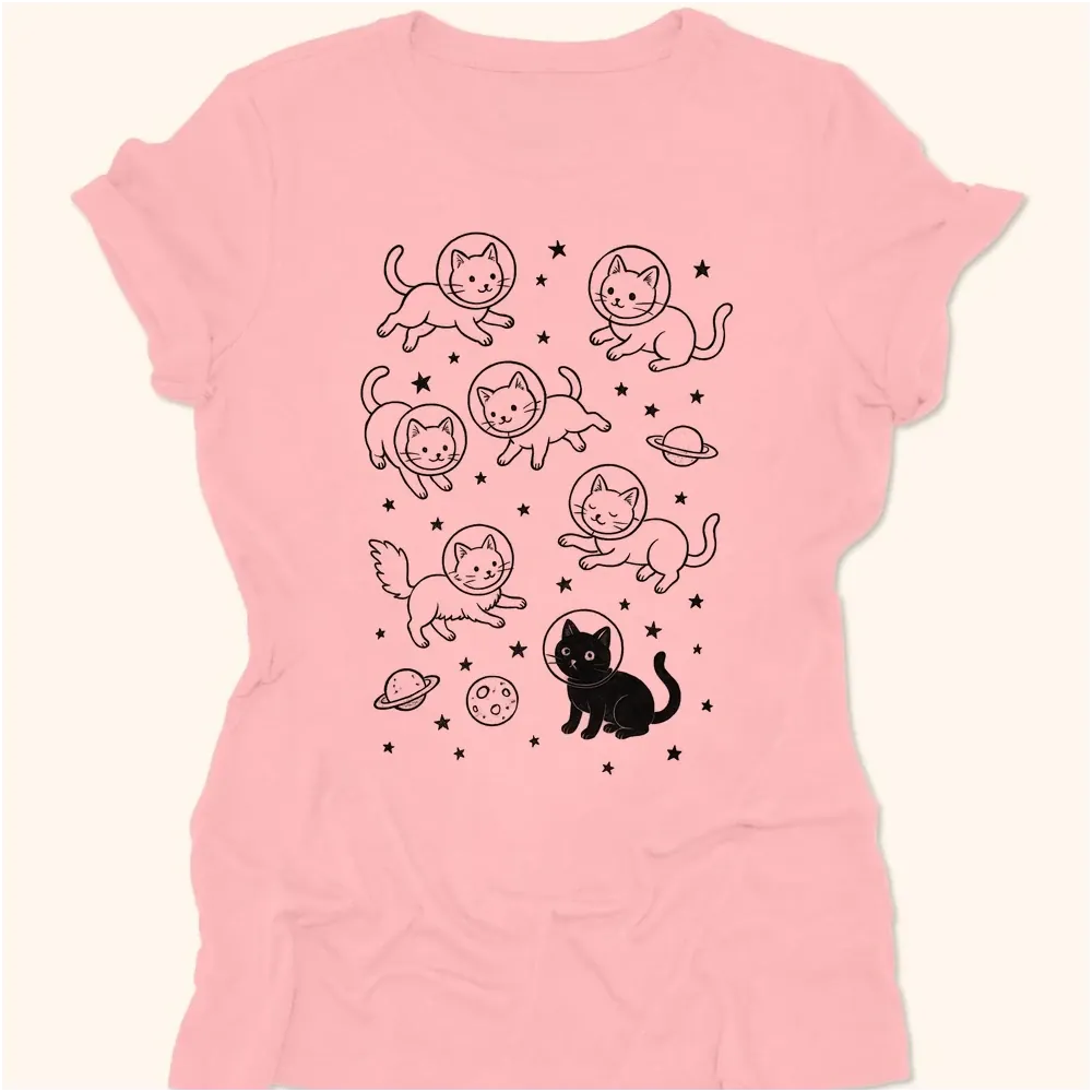 Galaxy Meow Womens Tee Pink / S 48871838034000993506 T-Shirt