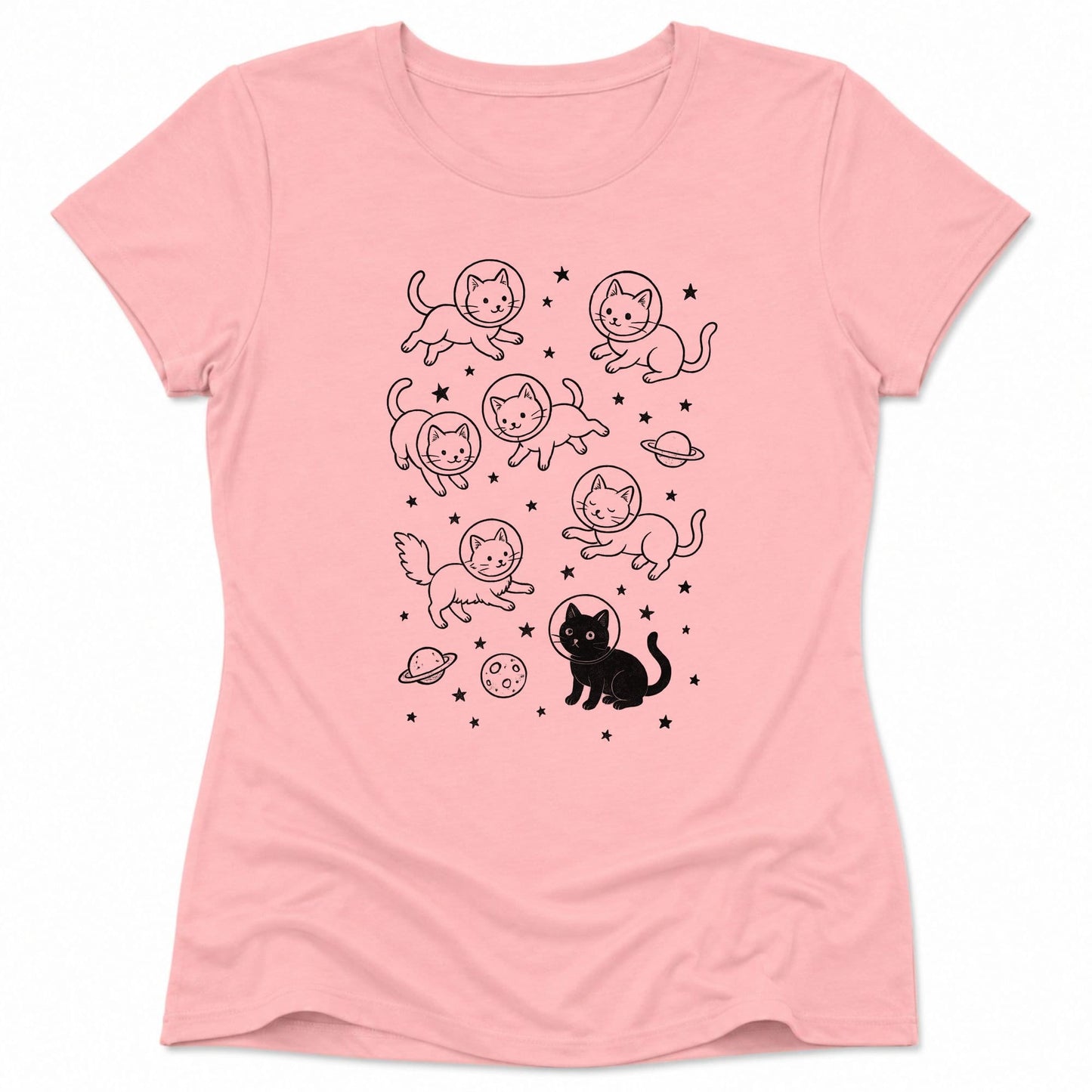 Galaxy Meow Womens Tee Pink / S 48871838034000993506 T-Shirt