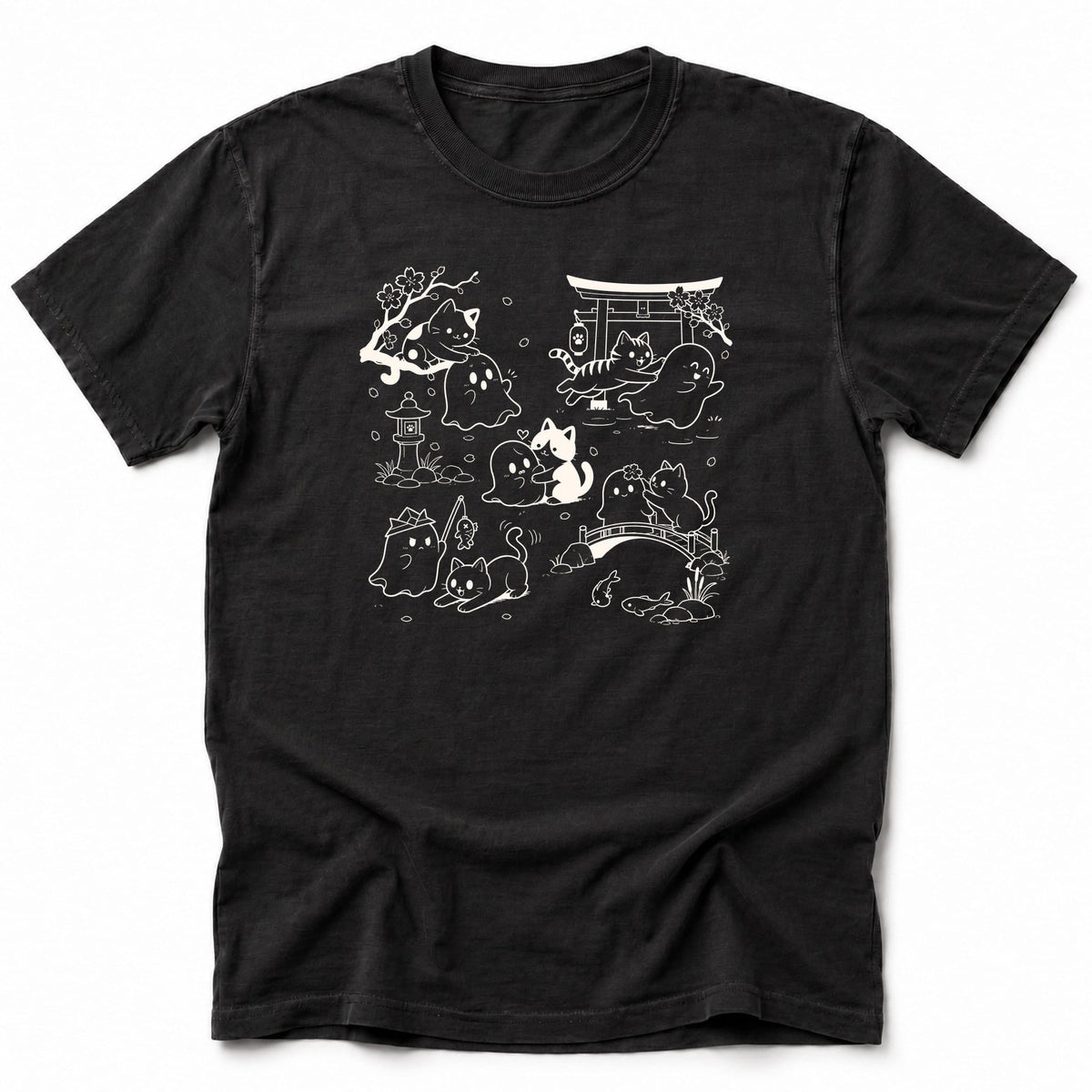 Ghost Purrade T-Shirt Black / S 27646622245781170543 T-Shirt