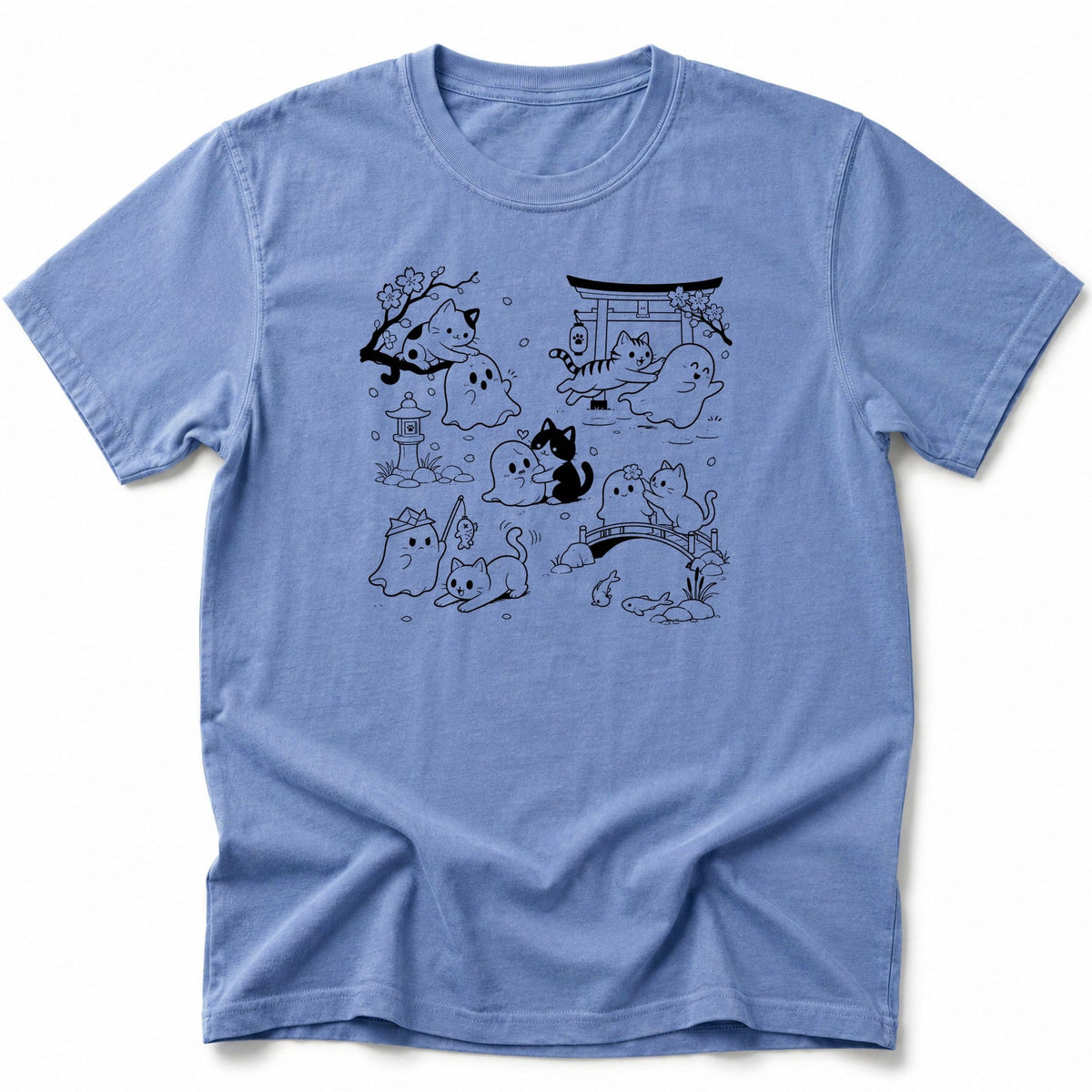 Ghost Purrade T-Shirt Blue Jean / S 23499279436976426832 T-Shirt