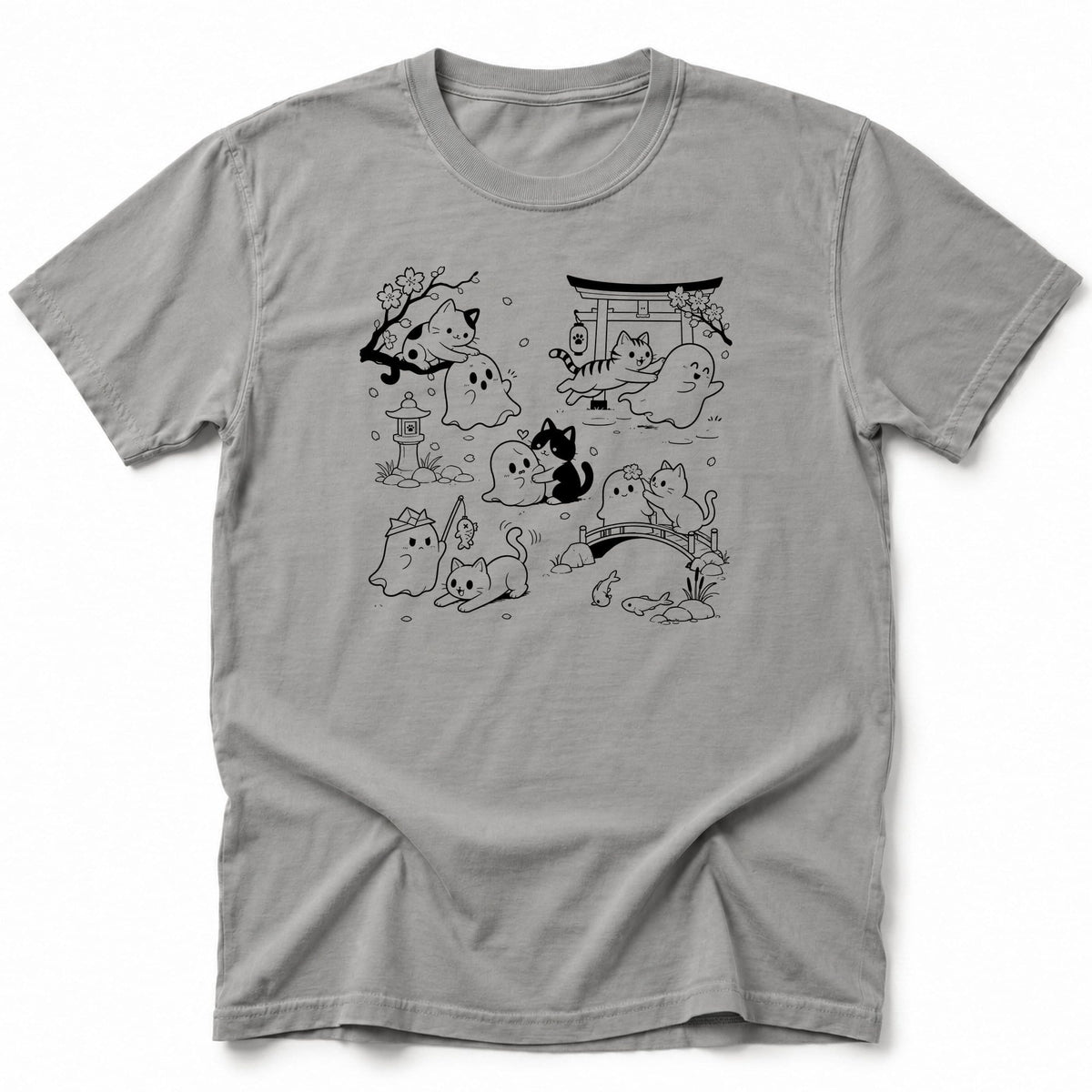 Ghost Purrade T-Shirt Grey / S 19942905629367349196 T-Shirt