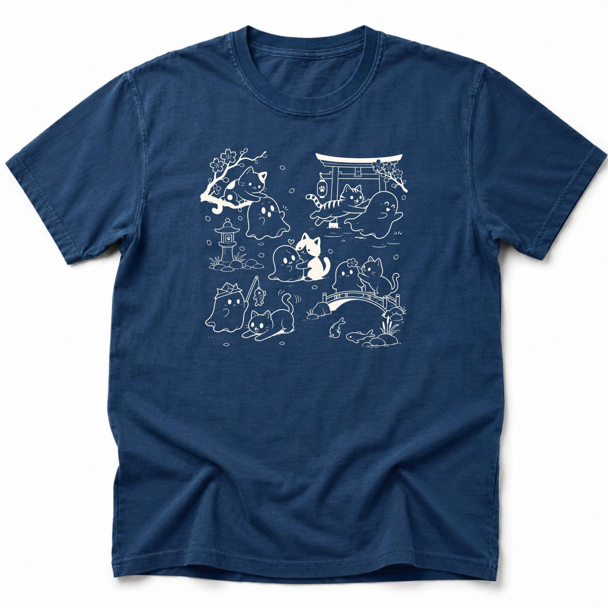Ghost Purrade T-Shirt Navy / S 19367011973803295022 T-Shirt