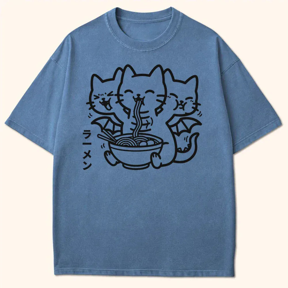 Happy King Nekodorah Ramen T-Shirt Blue Jean / S 23849996274972555746 T-Shirt