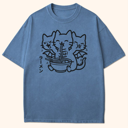 Happy King Nekodorah Ramen T-Shirt Blue Jean / S 23849996274972555746 T-Shirt