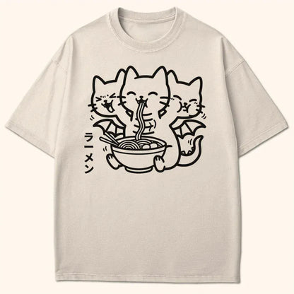 Happy King Nekodorah Ramen T-Shirt Ivory / S 52240481132808297962 T-Shirt