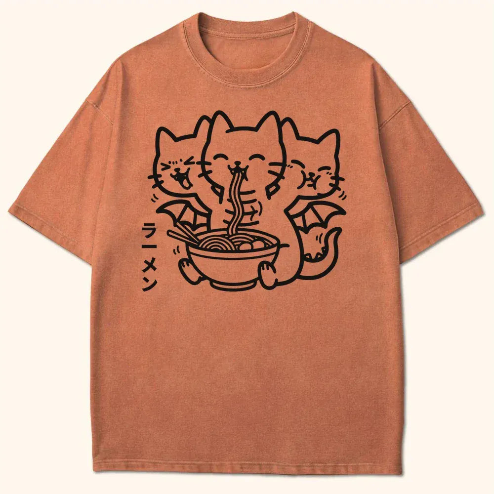 Happy King Nekodorah Ramen T-Shirt Yam / S 12255199091391985193 T-Shirt