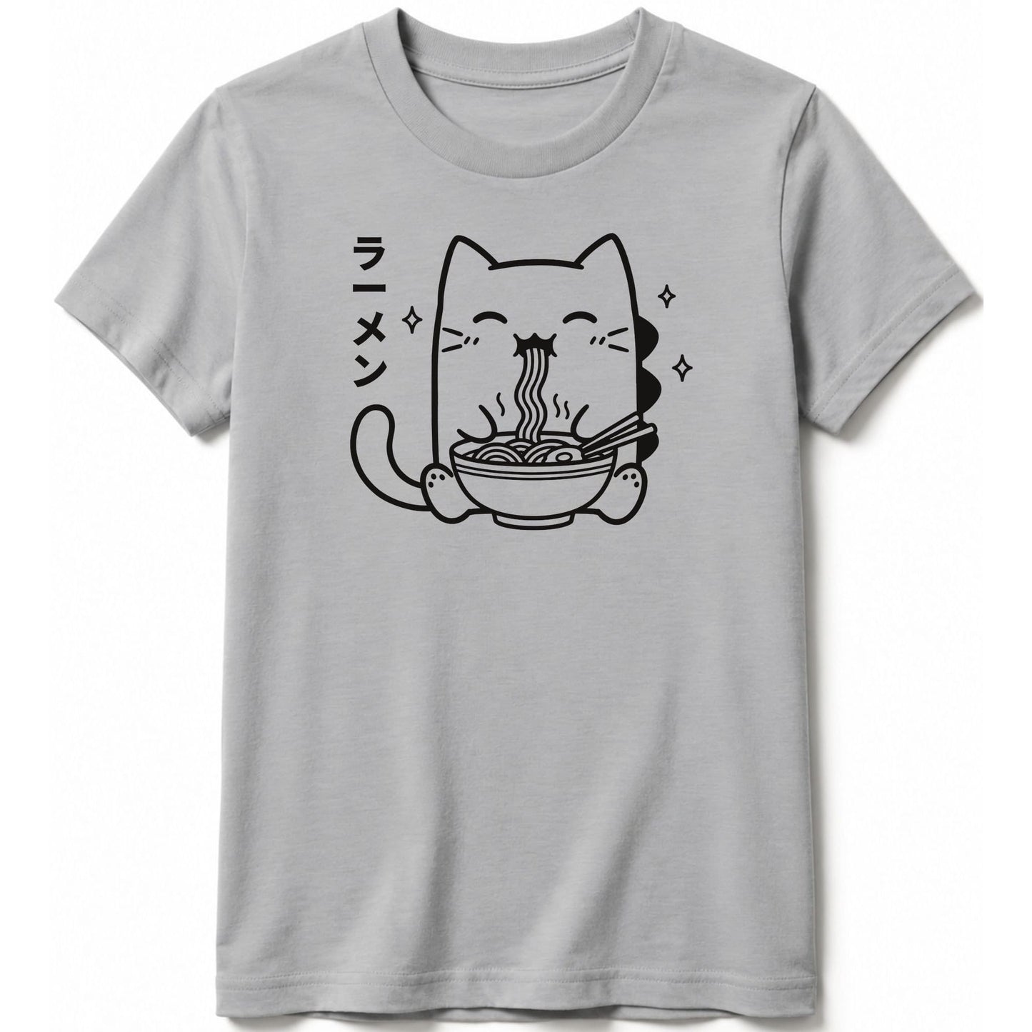 Happy Kyattojira Ramen Kids Tee Athletic Heather / S 16331148959773308884 Kids clothes
