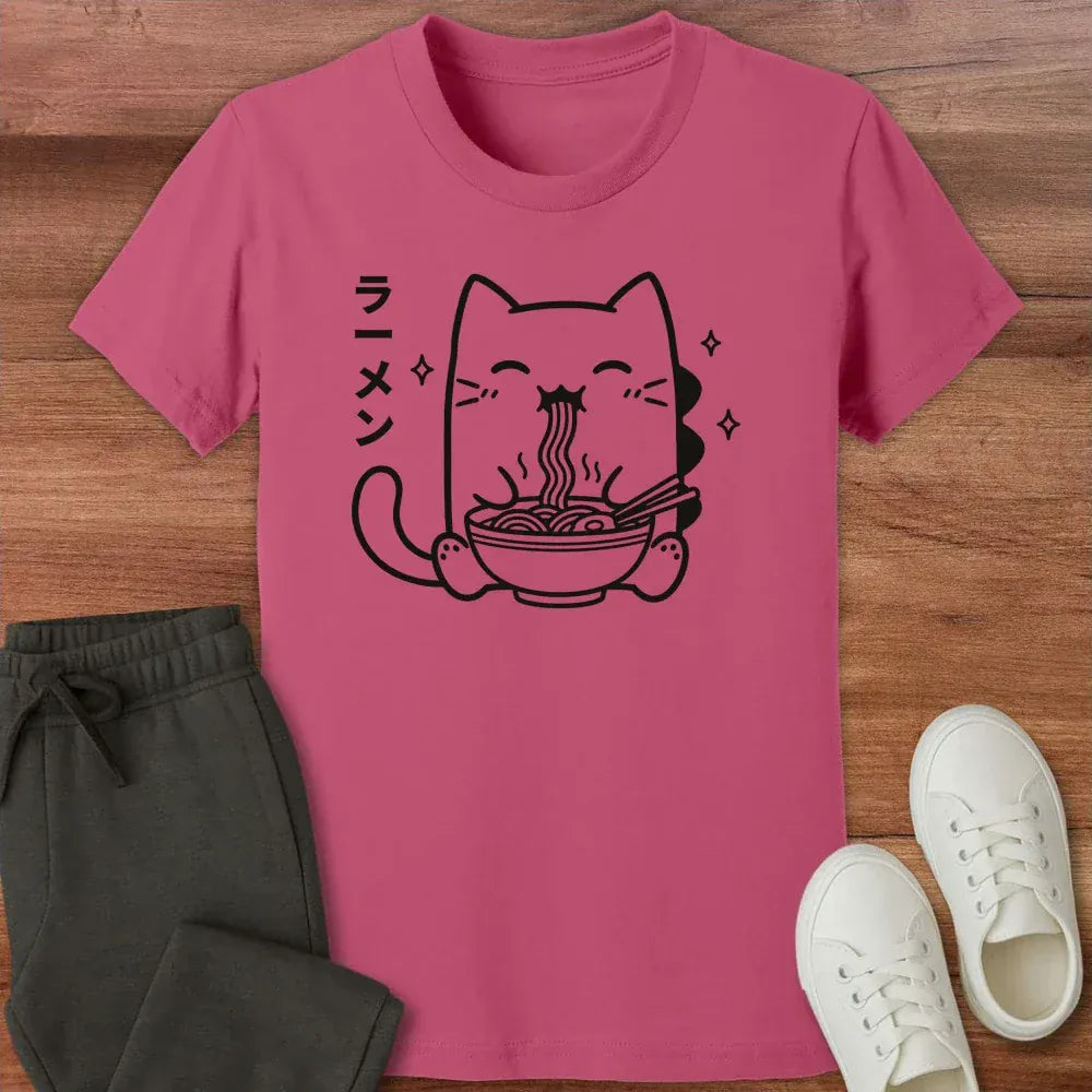 Happy Kyattojira Ramen Kids Tee Berry / S 29913193870054591814 Kids clothes