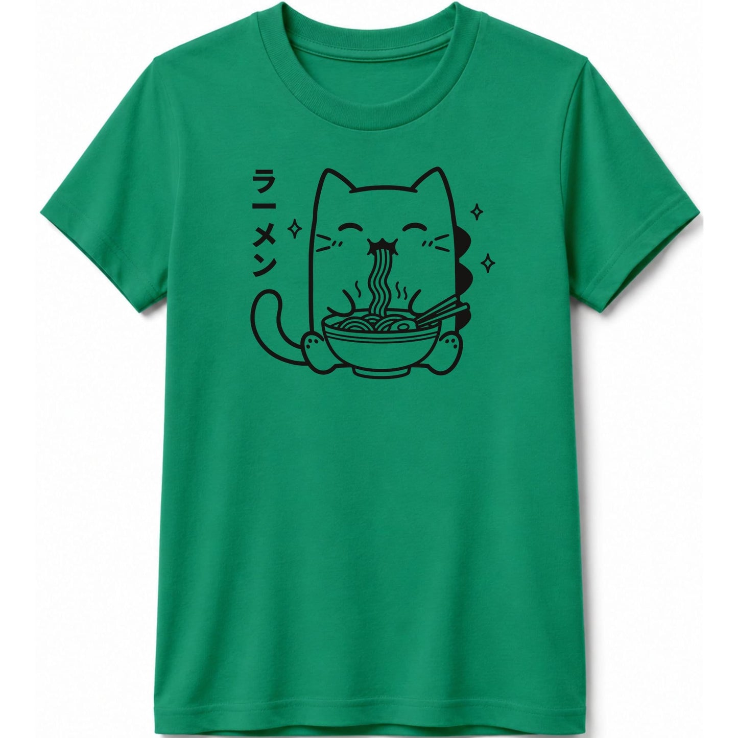 Happy Kyattojira Ramen Kids Tee Kelly / S 14240590924742102577 Kids clothes