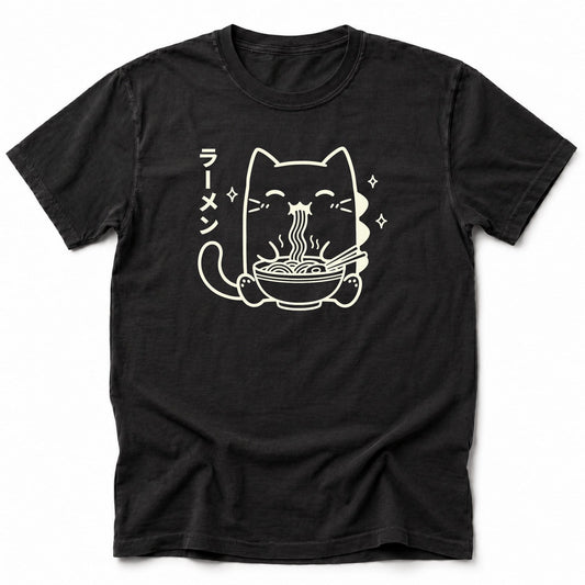 Happy Kyattojira Ramen T-Shirt Black / S 15428803620504430161 T-Shirt