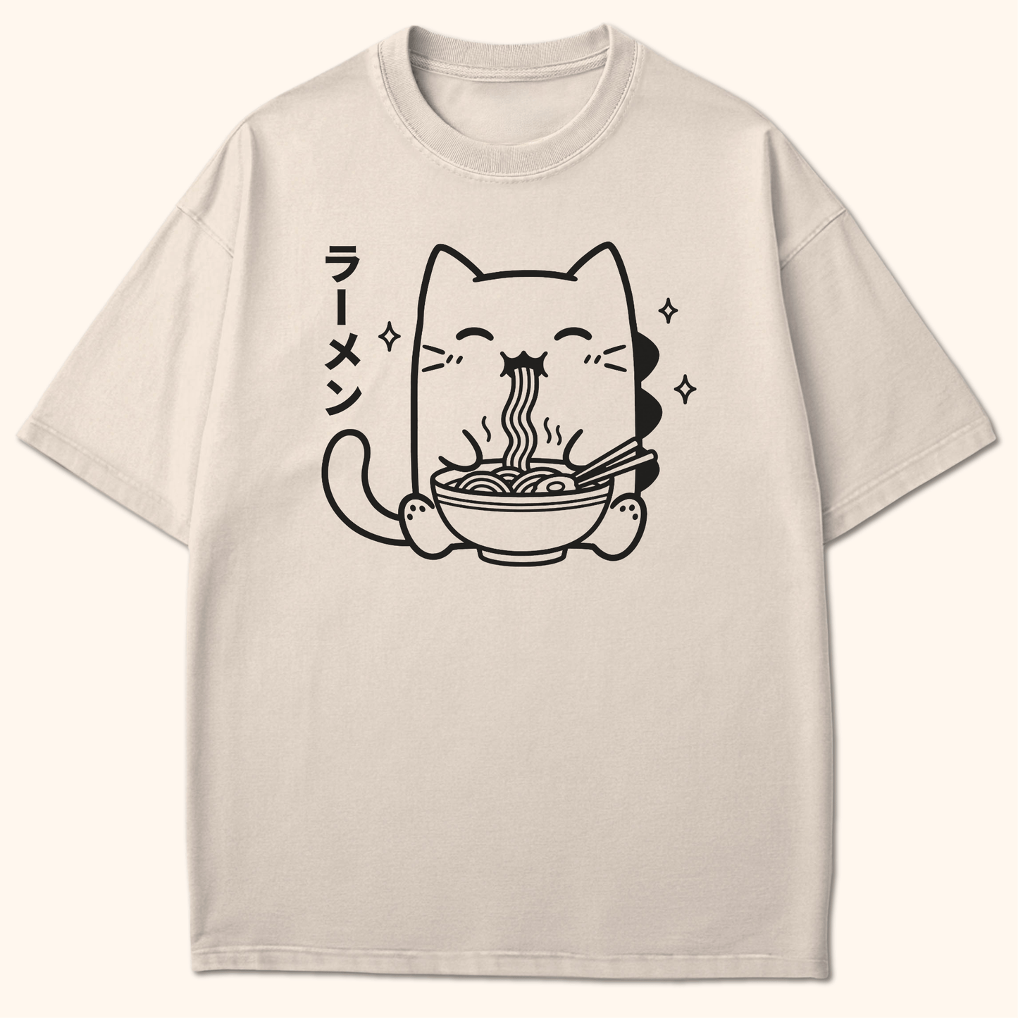 Happy Kyattojira Ramen T-Shirt Ivory / S 84506267190028120522 T-Shirt