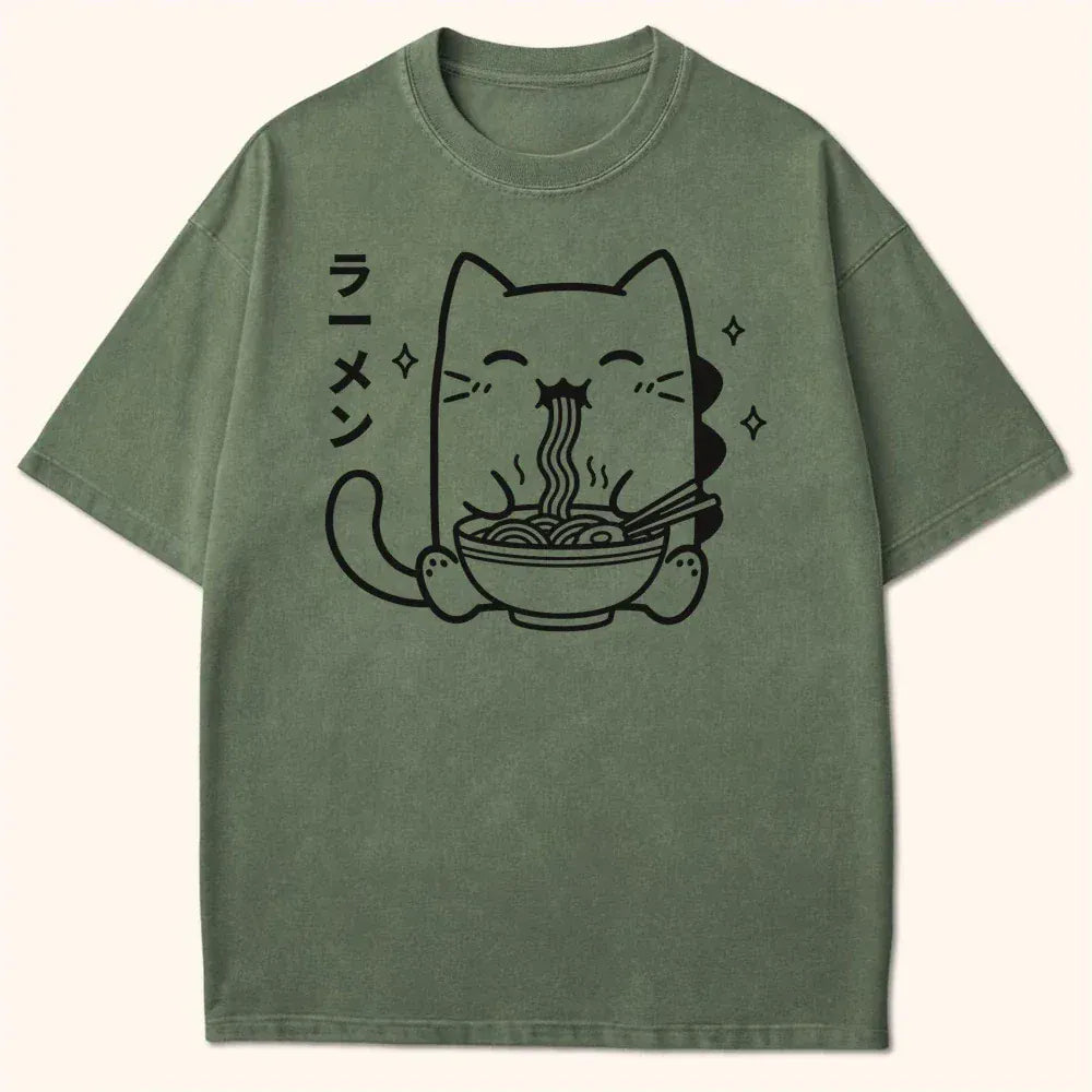 Happy Kyattojira Ramen T-Shirt Moss / S 20869418348187978739 T-Shirt