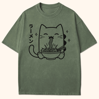Happy Kyattojira Ramen T-Shirt Moss / S 20869418348187978739 T-Shirt
