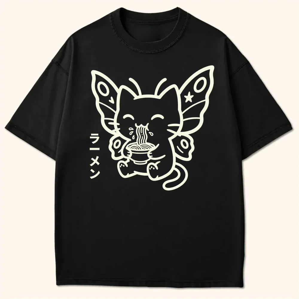 Happy Nyasura Ramen T-Shirt Black / S 52803463668088836325 T-Shirt