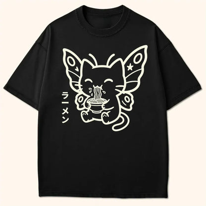 Happy Nyasura Ramen T-Shirt Black / S 52803463668088836325 T-Shirt