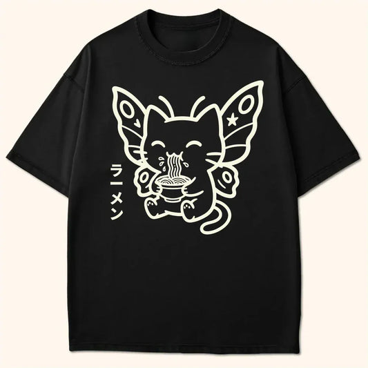 Happy Nyasura Ramen T-Shirt Black / S 52803463668088836325 T-Shirt