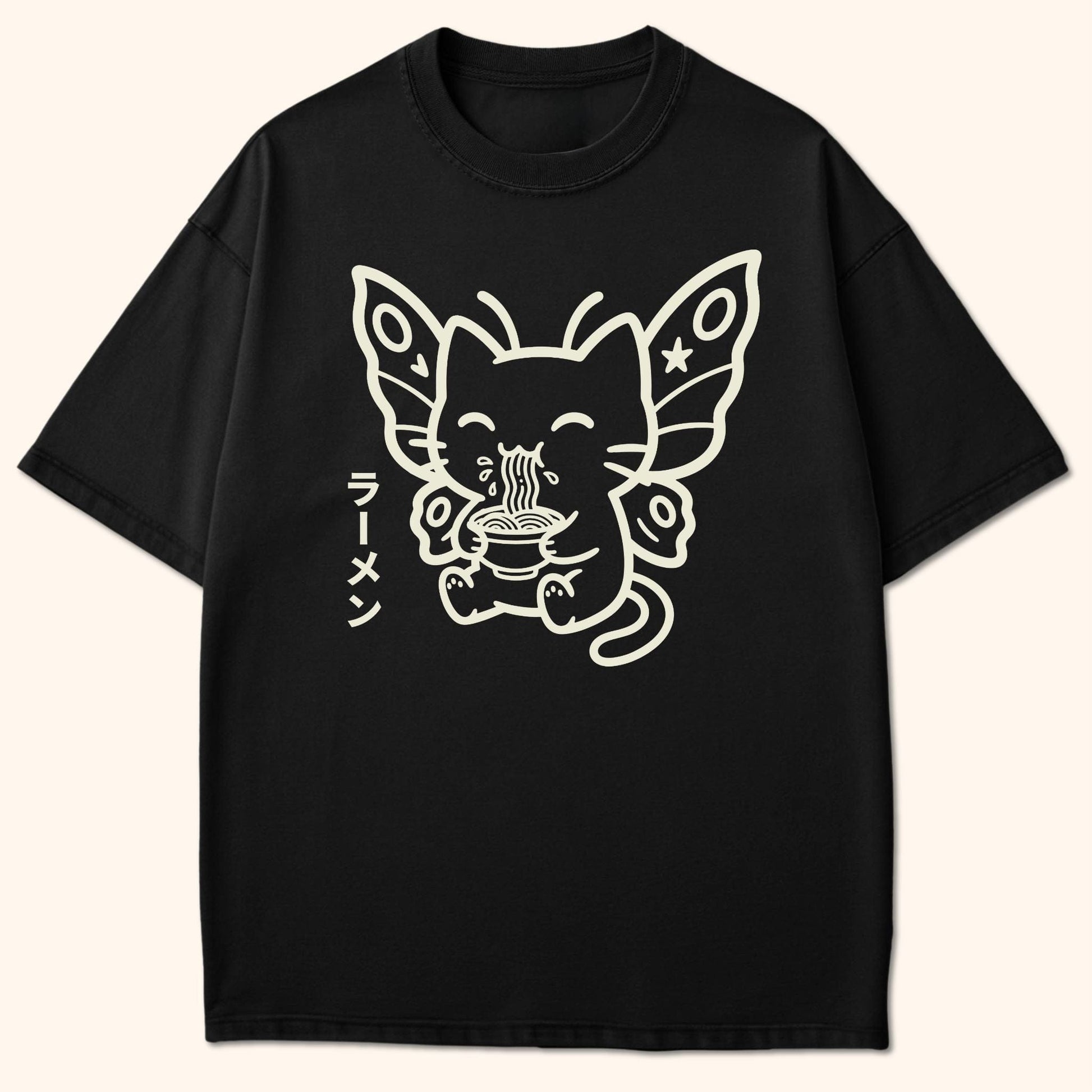 Happy Nyasura Ramen T-Shirt Black / S 52803463668088836325 T-Shirt