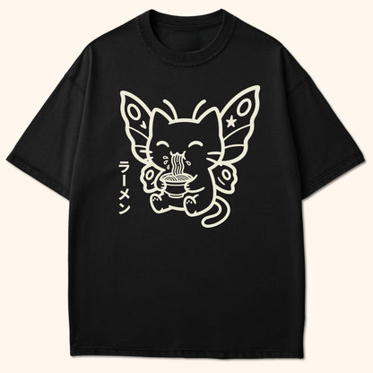 Happy Nyasura Ramen T-Shirt Black / S 52803463668088836325 T-Shirt