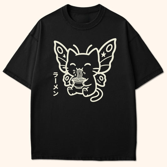 Happy Nyasura Ramen T-Shirt Black / S 52803463668088836325 T-Shirt
