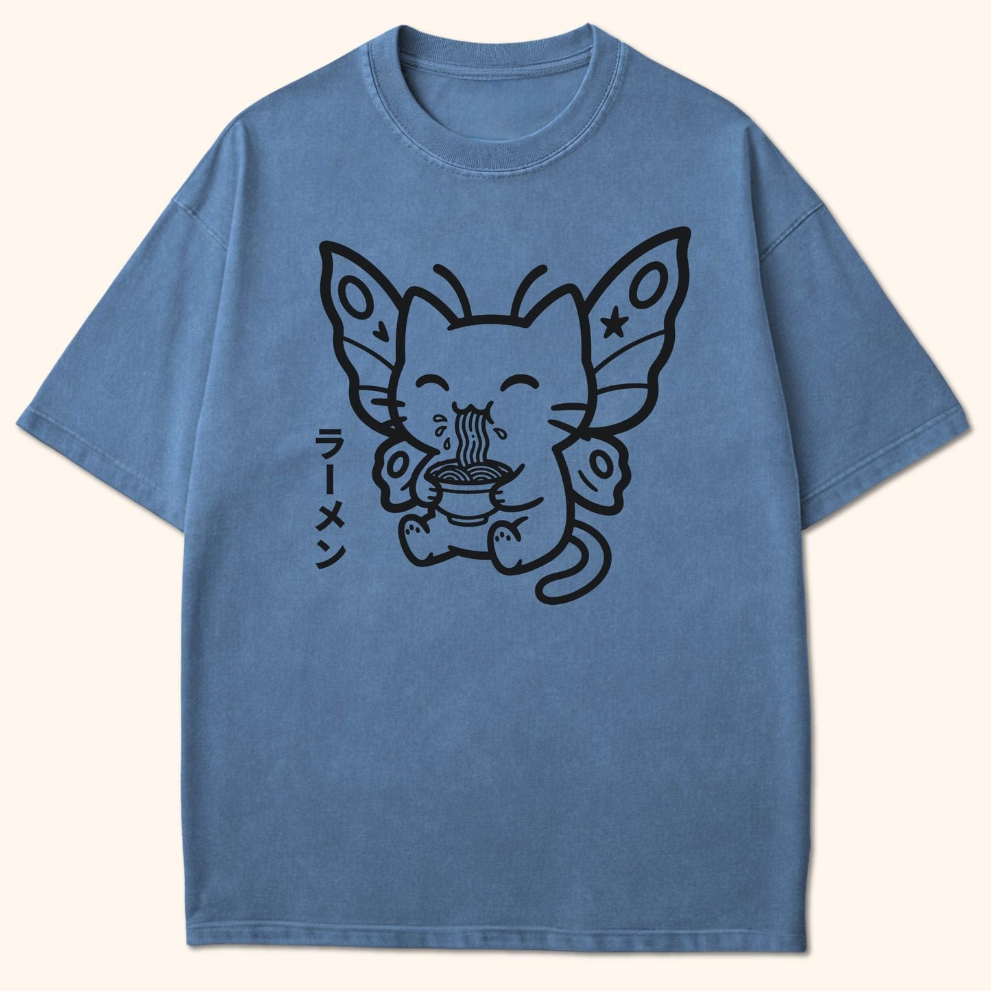 Happy Nyasura Ramen T-Shirt Blue Jean / S 24074664908534111983 T-Shirt