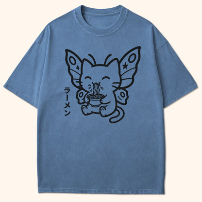 Happy Nyasura Ramen T-Shirt Blue Jean / S 24074664908534111983 T-Shirt