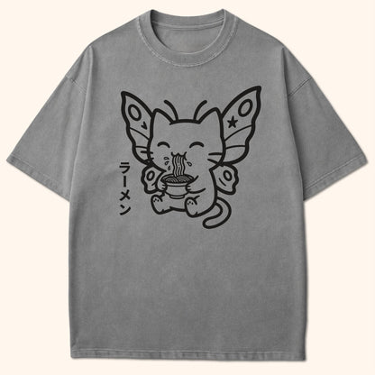 Happy Nyasura Ramen T-Shirt Grey / S 30950335691688331990 T-Shirt