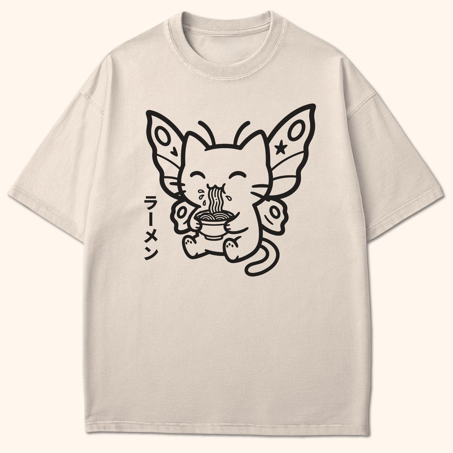 Happy Nyasura Ramen T-Shirt Ivory / S 23427380722306195097 T-Shirt