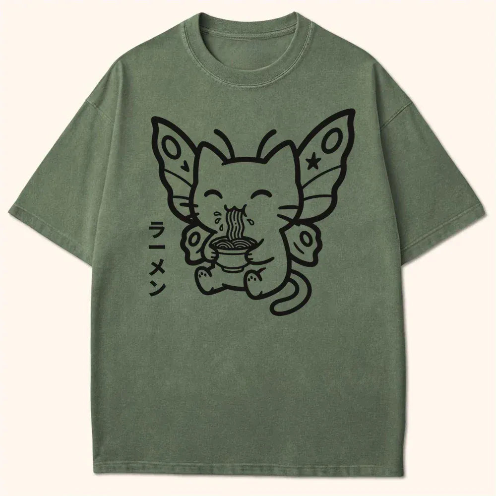 Happy Nyasura Ramen T-Shirt Moss / S 13880297735576806049 T-Shirt