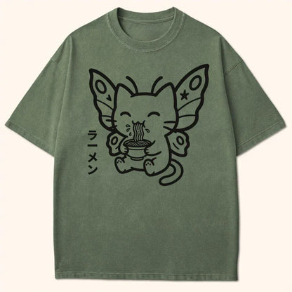 Happy Nyasura Ramen T-Shirt Moss / S 13880297735576806049 T-Shirt