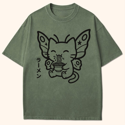 Happy Nyasura Ramen T-Shirt Moss / S 13880297735576806049 T-Shirt