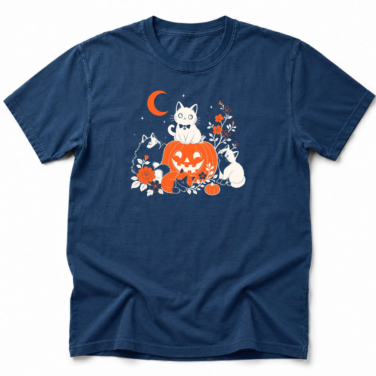 Haunted Felines T-Shirt Navy / S 28993939374038395384 T-Shirt