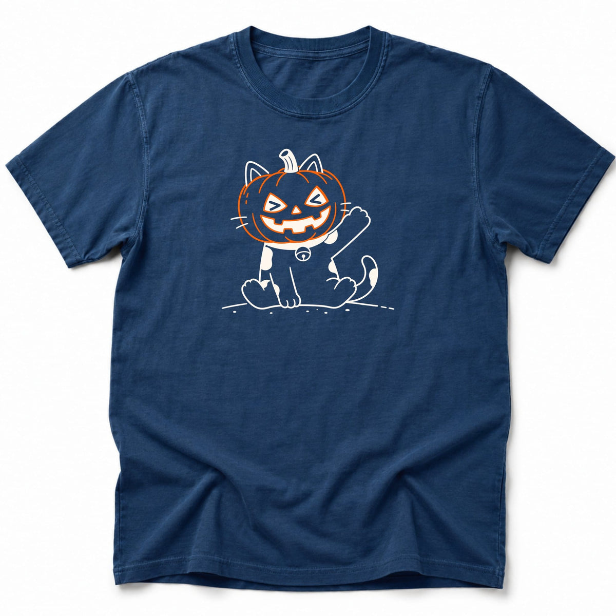 Haunted Pumpkin T-Shirt Navy / S 30057788255667845466 T-Shirt