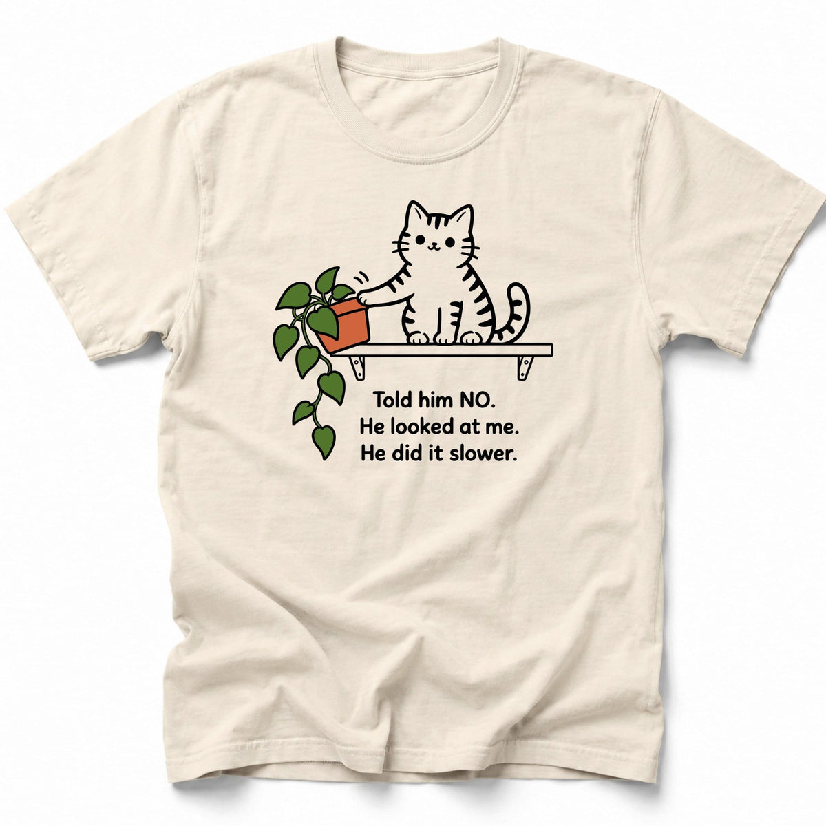 He Did It Slower T-Shirt Ivory / S 15317053332957135234 T-Shirt