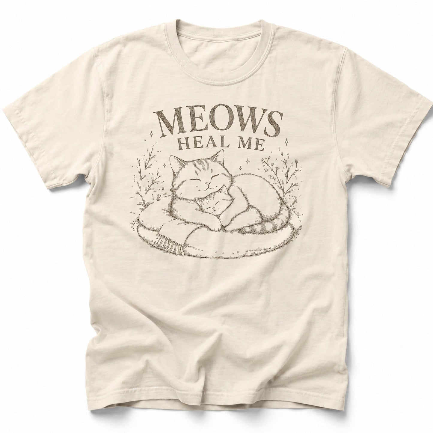 Healing Meow T-Shirt Ivory / S 38230138252499235186 T-Shirt