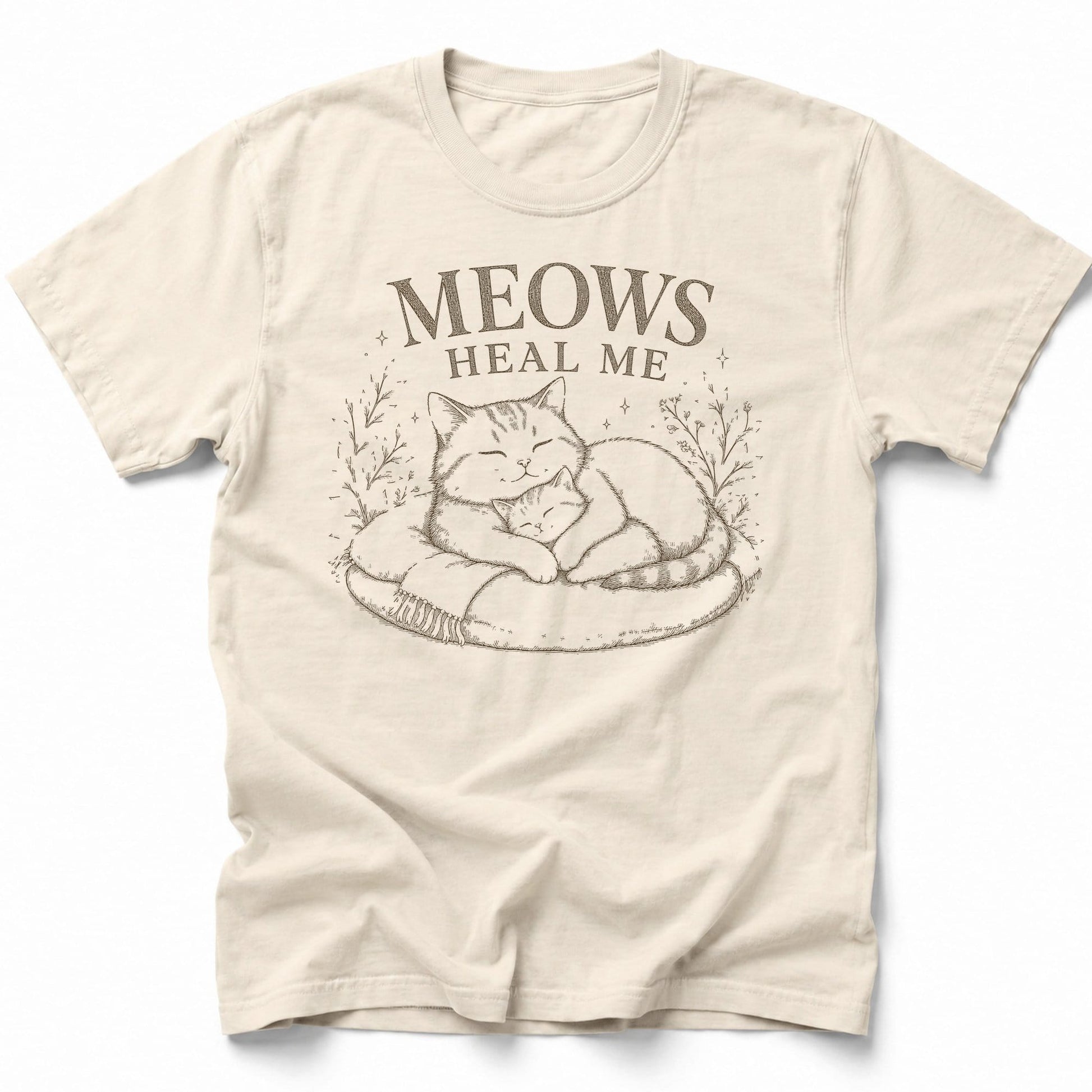 Healing Meow T-Shirt Ivory / S 38230138252499235186 T-Shirt
