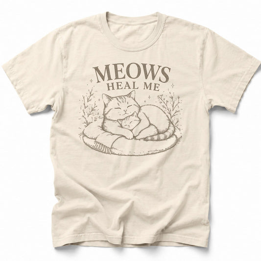Healing Meow T-Shirt Ivory / S 38230138252499235186 T-Shirt