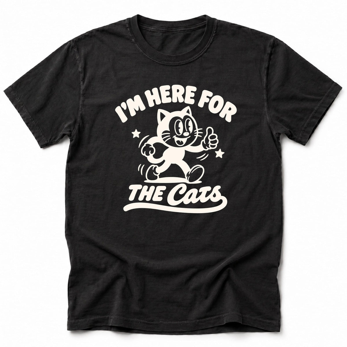 Here for Cats T-Shirt Black / S 25580600764264825017 T-Shirt