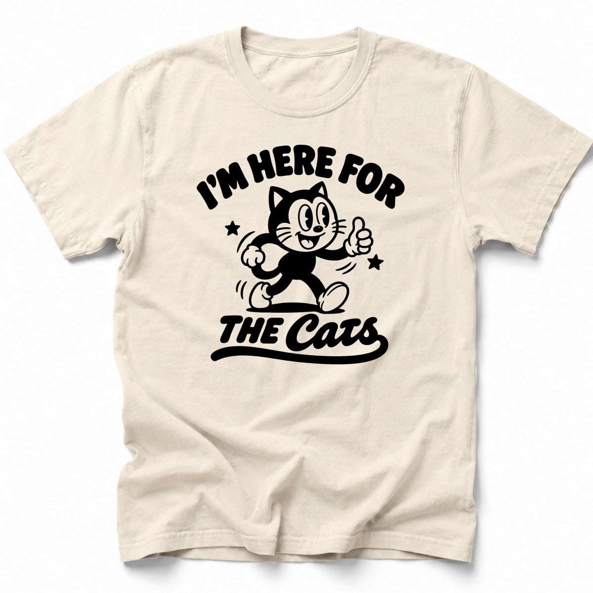Here for Cats T-Shirt Ivory / S 30097125373750523596 T-Shirt