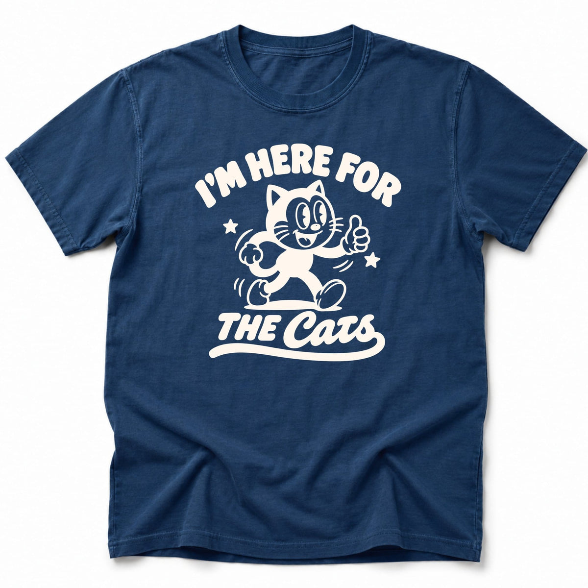 Here for Cats T-Shirt Navy / S 12486109171596811122 T-Shirt