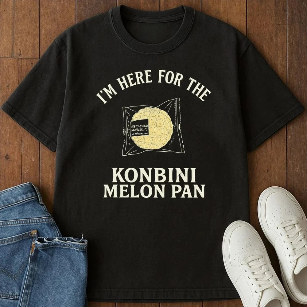 Here For The Melon Pan T-Shirt Black / S 16920022413861635903 T-Shirt